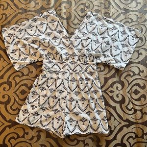 ASOS White and Black Short Sleeve Romper